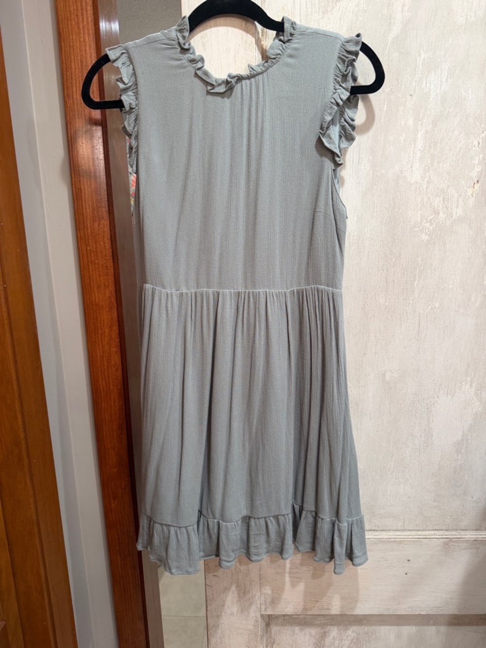 Wishlist Sleeveless Ruffle-Trim Mini Dress - Sage